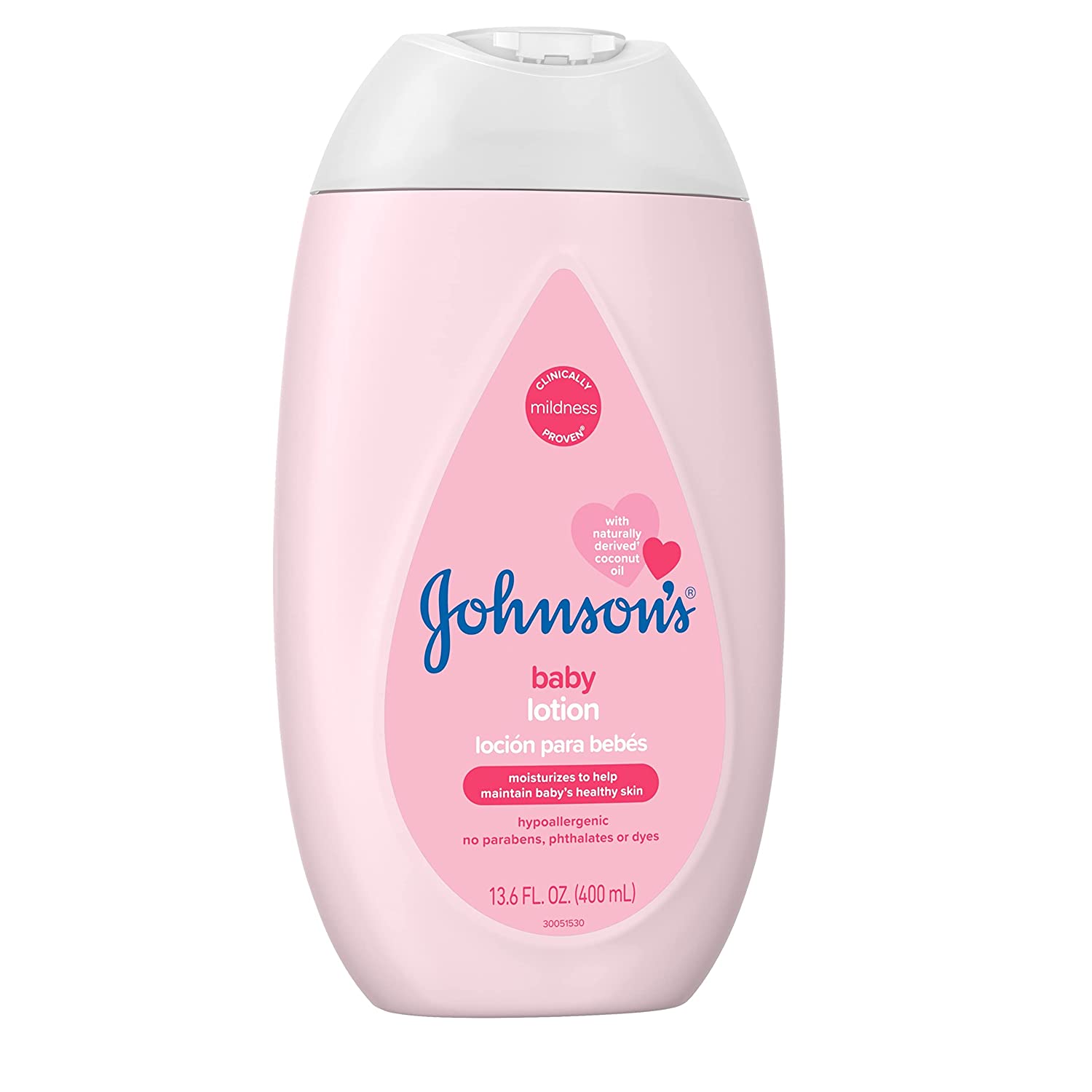 Johnson's Moisturizing Mild Pink Baby Lotion with Coconut Oil for Delicate Baby Skin, Paraben-, Phthalate- & Dye-Free, Hypoallergenic & Dermatologist-Tested, Baby Skin Care, 27.1 Fl. Oz - Image 5